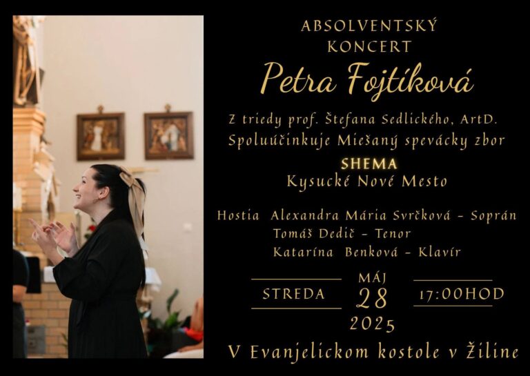 Výnimočný absolventský koncert Petry Fojtíkovej  Harmónia mladosti a skúsenosti v srdci Žiliny…