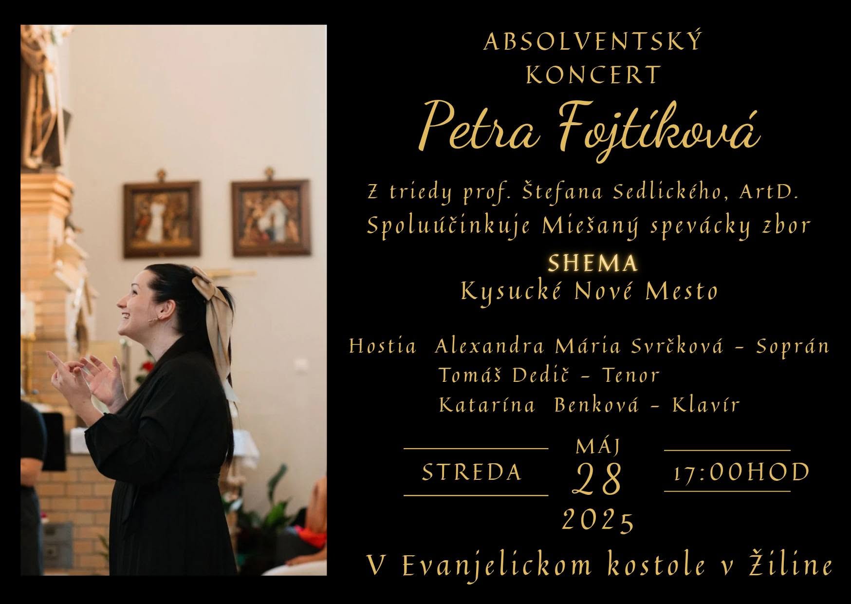 Výnimočný absolventský koncert Petry Fojtíkovej  Harmónia mladosti a skúsenosti v srdci Žiliny…